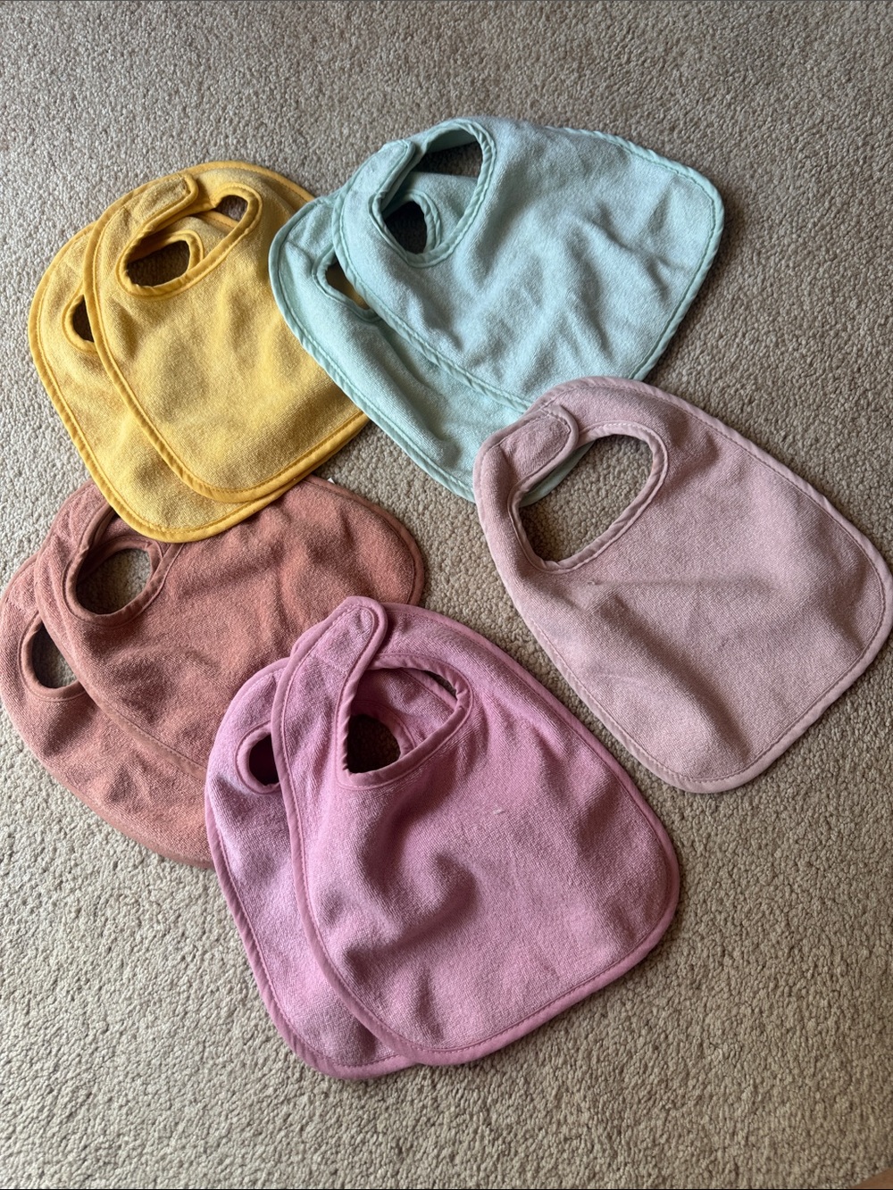 Cloud Island Baby Terry Cloth Bib Bundle 0-36M Set of 9 Neutral & Pastel Colors